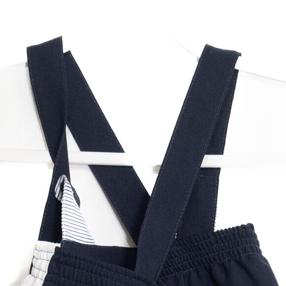 Vintage-Style Navy Blue Size 18M Toddler Romper W/ Embroidered Details & Striped - Picture 6 of 8